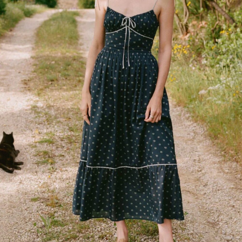 CHRISTY DAWN Antara Dress Blueberry Dot Size Med / Large BNWOT Holiday Dress